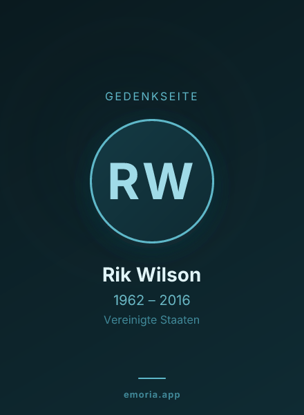 Gedenkportrait von Rik Wilson
