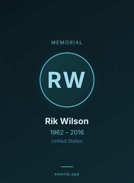 Memorial portrait of Rik Wilson