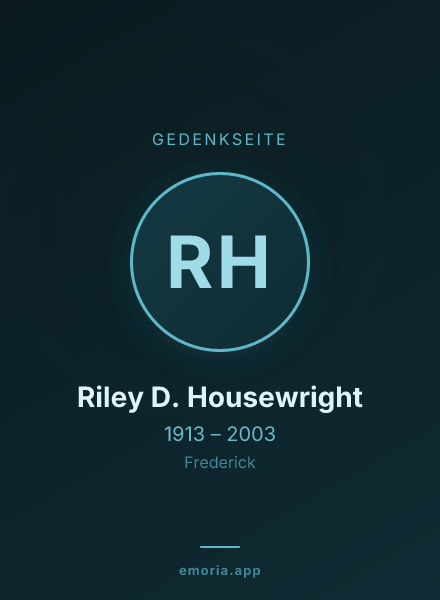 Gedenkportrait von Riley D. Housewright