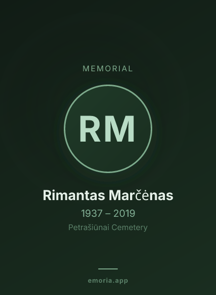 Memorial portrait of Rimantas Marčėnas