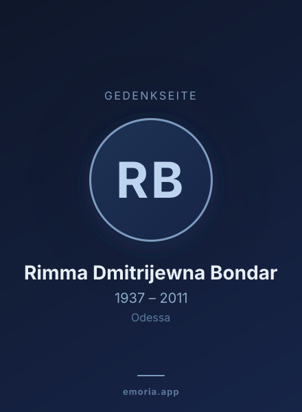 Gedenkportrait von Rimma Dmitrijewna Bondar