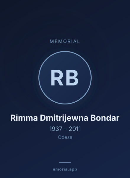 Memorial portrait of Rimma Dmitrijewna Bondar