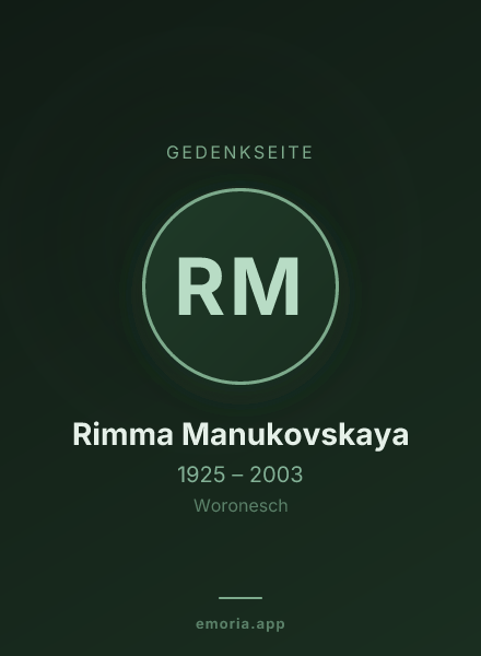 Gedenkportrait von Rimma Manukovskaya