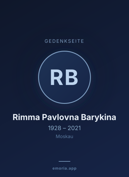 Gedenkportrait von Rimma Pavlovna Barykina