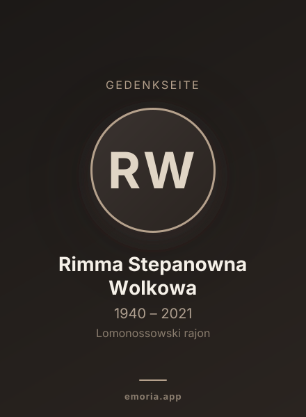 Gedenkportrait von Rimma Stepanowna Wolkowa