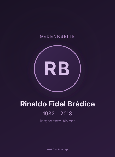 Gedenkportrait von Rinaldo Fidel Brédice