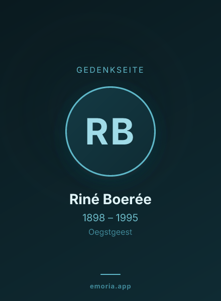 Gedenkportrait von Riné Boerée