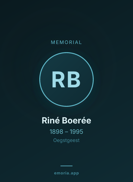 Memorial portrait of Riné Boerée