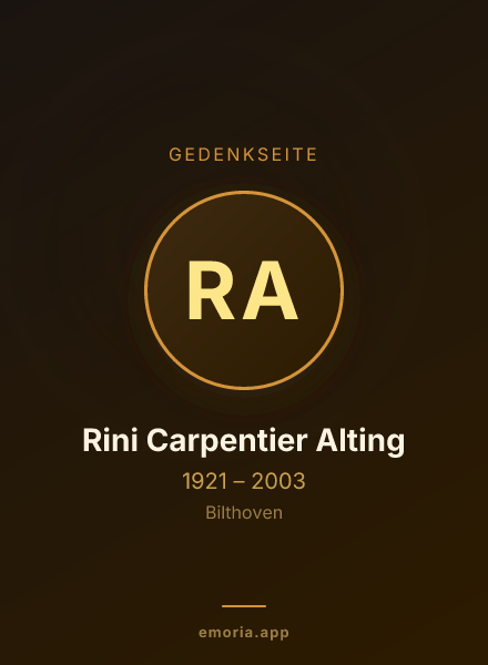 Gedenkportrait von Rini Carpentier Alting