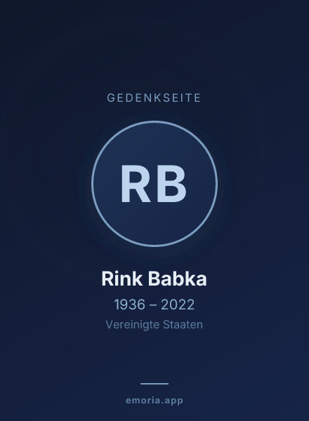 Gedenkportrait von Rink Babka