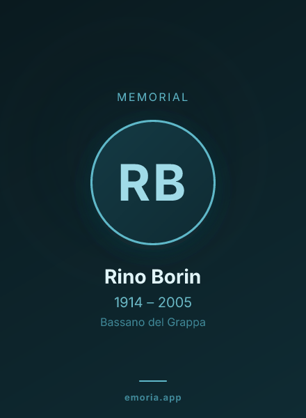 Memorial portrait of Rino Borin