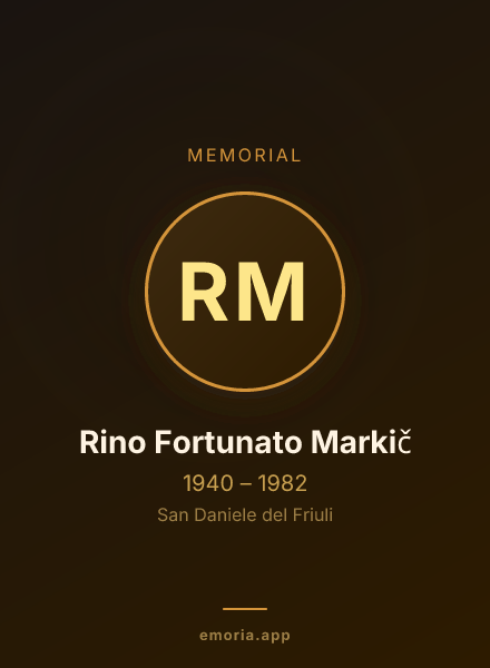 Memorial portrait of Rino Fortunato Markič