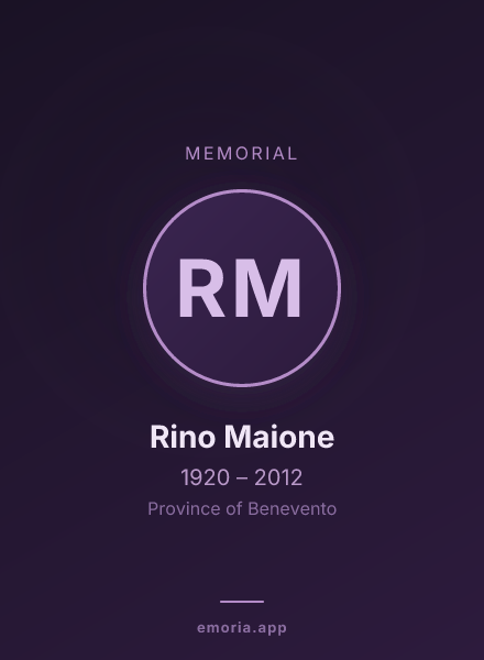 Memorial portrait of Rino Maione