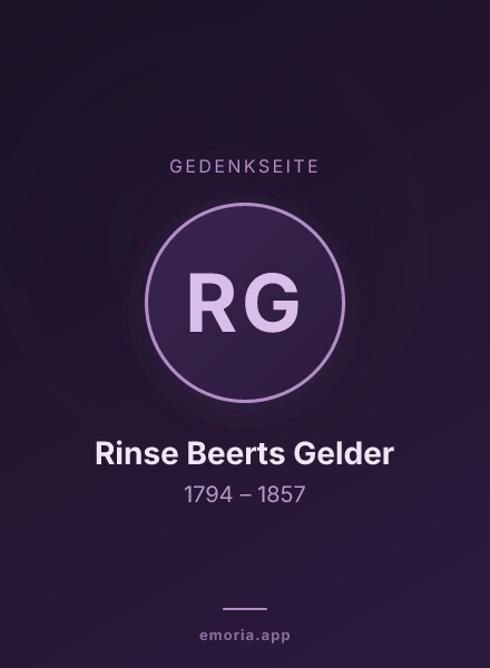 Gedenkportrait von Rinse Beerts Gelder