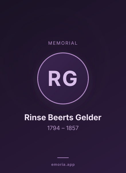 Memorial portrait of Rinse Beerts Gelder
