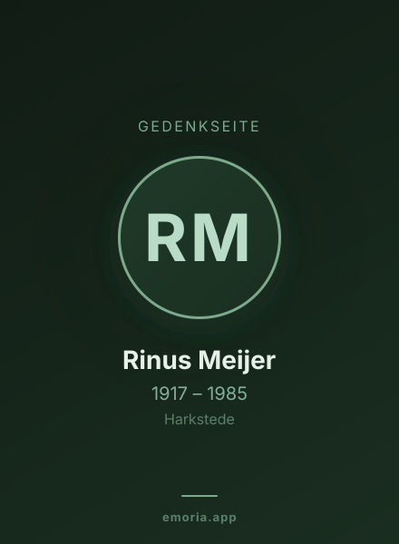 Gedenkportrait von Rinus Meijer