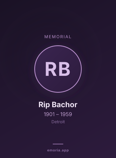 Memorial portrait of Rip Bachor