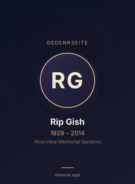 Gedenkportrait von Rip Gish
