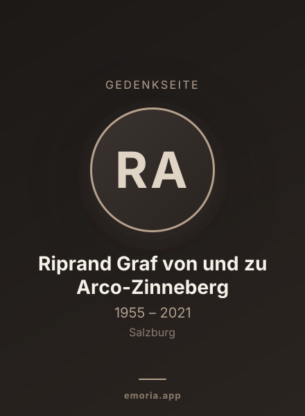 Gedenkportrait von Riprand Graf von und zu Arco-Zinneberg
