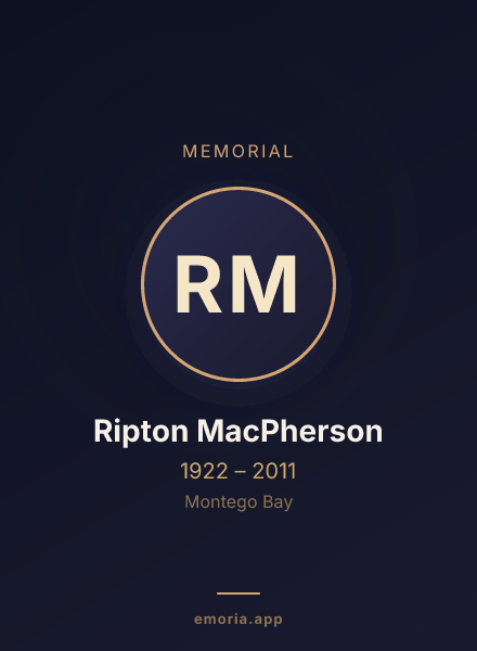 Memorial portrait of Ripton MacPherson