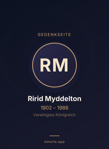 Gedenkportrait von Ririd Myddelton