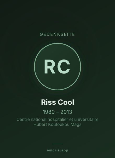 Gedenkportrait von Riss Cool