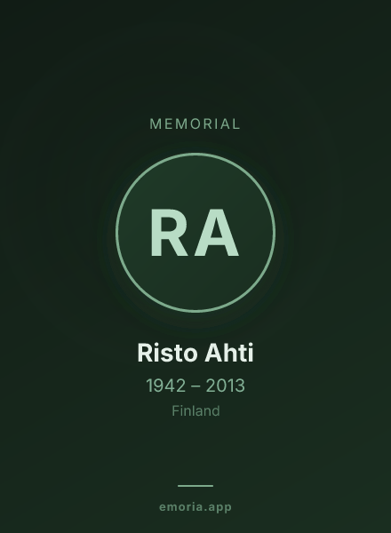 Memorial portrait of Risto Ahti