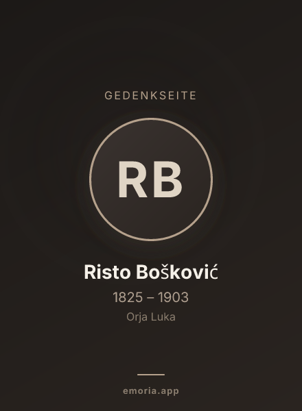 Gedenkportrait von Risto Bošković