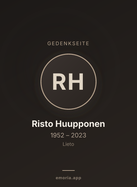 Gedenkportrait von Risto Huupponen