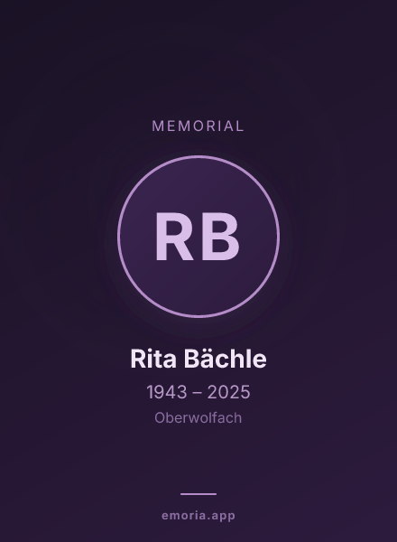 Memorial portrait of Rita Bächle