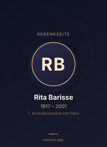 Gedenkportrait von Rita Barisse