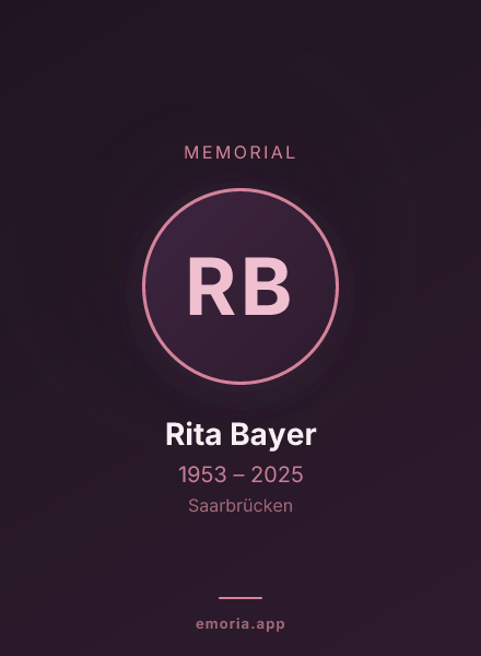 Memorial portrait of Rita Bayer