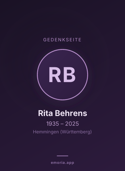 Gedenkportrait von Rita Behrens