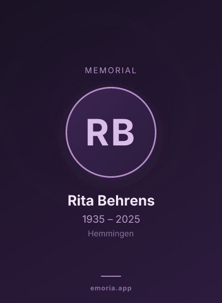 Memorial portrait of Rita Behrens