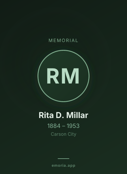 Memorial portrait of Rita D. Millar