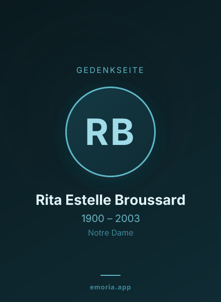 Gedenkportrait von Rita Estelle Broussard