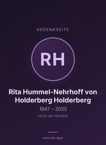 Gedenkportrait von Rita Hummel-Nehrhoff von Holderberg Holderberg