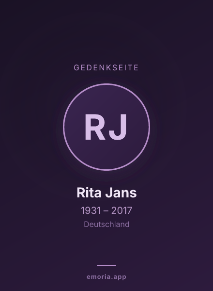 Gedenkportrait von Rita Jans