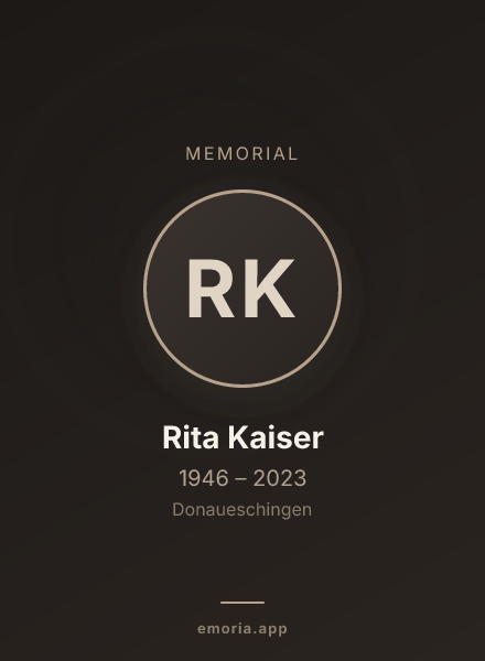 Memorial portrait of Rita Kaiser