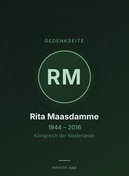 Gedenkportrait von Rita Maasdamme