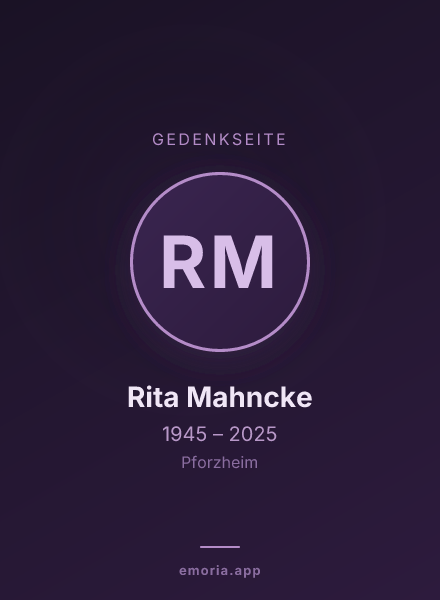 Gedenkportrait von Rita Mahncke