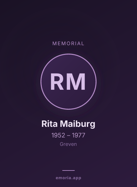 Memorial portrait of Rita Maiburg