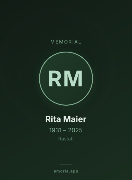 Memorial portrait of Rita Maier
