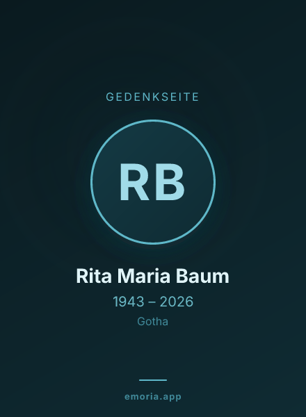 Gedenkportrait von Rita Maria Baum