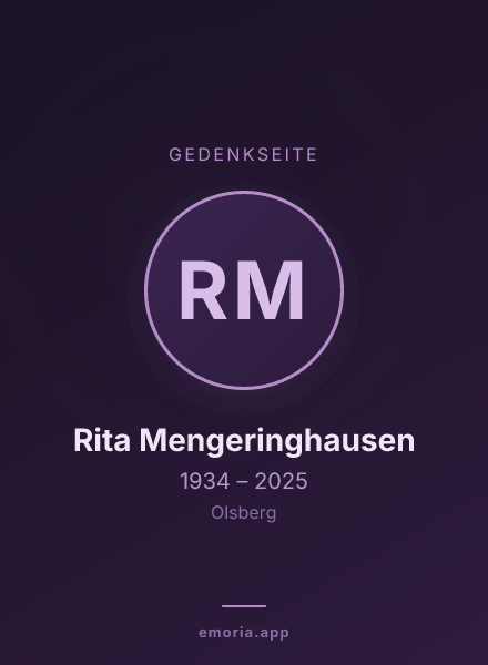 Gedenkportrait von Rita Mengeringhausen