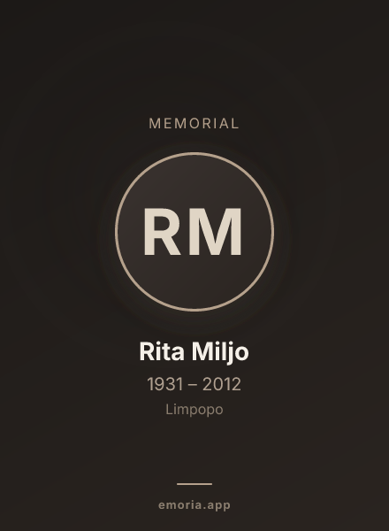 Memorial portrait of Rita Miljo