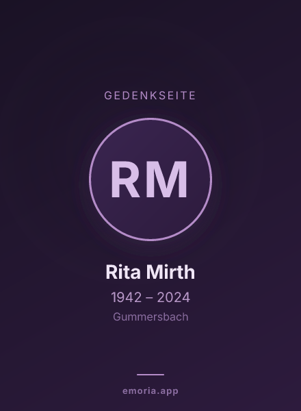 Gedenkportrait von Rita Mirth