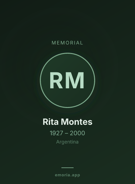 Memorial portrait of Rita Montes