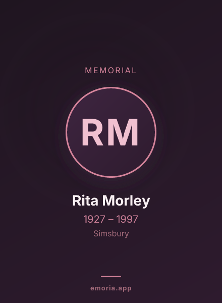 Memorial portrait of Rita Morley