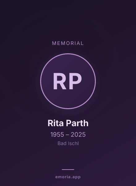 Memorial portrait of Rita Parth